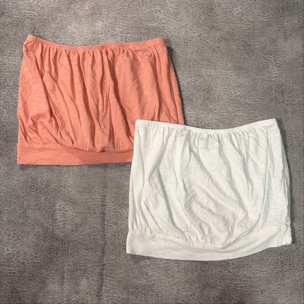 Express Coral and White Tube Top Bundle